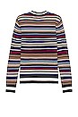 view 2 of 3 Light Weight Merino Sweater in Navy Pink Multi Stripe