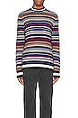 view 3 of 3 Light Weight Merino Sweater in Navy Pink Multi Stripe