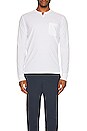 view 3 of 3 Long Sleeve Victory V Notch Slim Tee in White