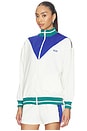 view 3 of 6 Color Block Track Jacket in Optic White & Blue