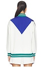 view 4 of 6 Color Block Track Jacket in Optic White & Blue