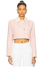 view 1 of 5 Tweed Crop Jacket in Baby Pink