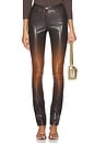 view 1 of 6 Zippers Faded Faux Leather Skinny Pant in Tobacco