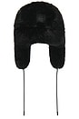 view 3 of 4 Cher Fluffy Aviator Hat in Black