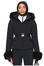 view 1 of 7 Giselle Softshell Down Jacket With Fur Cuffs in Black
