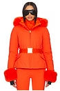 view 1 of 7 Giselle Softshell Down Jacket With Fur Cuffs in Orange