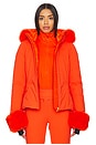 view 2 of 7 Giselle Softshell Down Jacket With Fur Cuffs in Orange