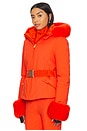 view 3 of 7 Giselle Softshell Down Jacket With Fur Cuffs in Orange