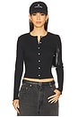 view 1 of 4 Ribbed Knit Cardigan in Black