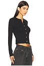 view 2 of 4 Ribbed Knit Cardigan in Black