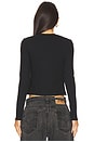 view 3 of 4 Ribbed Knit Cardigan in Black