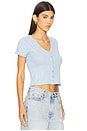 view 2 of 4 Pointelle Short Sleeve Cardigan in Placid