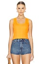 view 1 of 4 Cotton Rib Crop Tank in Citrus