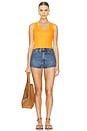 view 4 of 4 Cotton Rib Crop Tank in Citrus