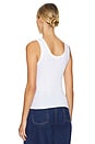 view 3 of 4 Cotton Rib Henley Tank in White