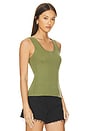 view 2 of 4 Cotton Rib Henley Tank in Loden