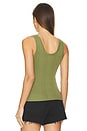 view 3 of 4 Cotton Rib Henley Tank in Loden