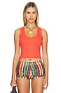 view 1 of 4 Rib Crop Tank Top in Coral