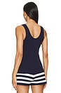 view 3 of 4 Cotton Rib Henley Tank in Navy