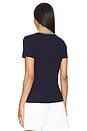 view 3 of 4 T-SHIRT EMBROIDERED NECK CLASSIC in Navy