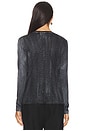 view 3 of 4 LONG SLEEVE CLASSIC METALLIC SPRAY トップ in Black With Silver