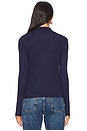 view 3 of 4 Button Shoulder Mock Neck Top in Navy