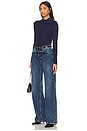 view 4 of 4 Button Shoulder Mock Neck Top in Navy