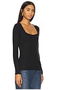 view 2 of 4 T-SHIRT SQUARE NECK LONG SLEEVE in Black