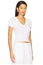 view 2 of 4 Pointelle Short Sleeve Cardi in White