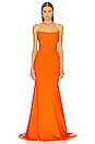 view 1 of 3 Bustier Gown in Vibrant Orange