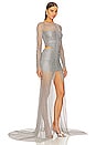 view 3 of 4 Mesh Rhinestone Gown in Silver
