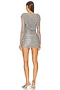 view 4 of 5 Crystal Hooded Mini Dress in Silver