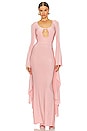 view 1 of 4 Drape Sleeve Maxi Dress in Light Pink