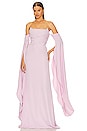 view 4 of 4 Strapless Drape Sleeve Gown in Light Pink