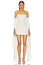 view 1 of 3 Drape Sleeve Mini Dress in Milk White