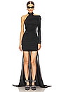 view 1 of 3 Asymmetric Mini Dress in Black