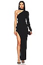 view 1 of 4 One Shoulder Midi Dress in Black