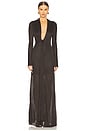 view 1 of 3 Plunging Maxi Dress in Brown