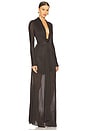 view 2 of 3 Plunging Maxi Dress in Brown