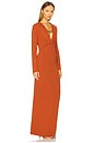 view 2 of 3 Long Sleeve Maxi Dress in Brown