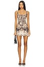 view 1 of 4 Printed Dress in Brown