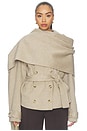 view 1 of 6 Shawl Wrap Short Trench in Beige