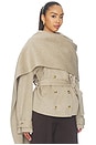 view 4 of 6 Shawl Wrap Short Trench in Beige