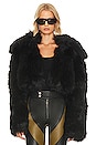 view 1 of 5 Big Collar Faux Fur Coat in Black