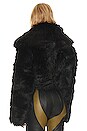 view 4 of 5 Big Collar Faux Fur Coat in Black