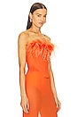 view 2 of 4 Feather Strapless Bustier in Vibrant Orange
