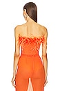 view 3 of 4 Feather Strapless Bustier in Vibrant Orange