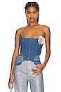 view 1 of 5 Bustier With Rose in Light Blue Denim
