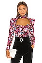 view 1 of 4 Floral Blouse in Print Flowers Black