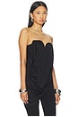 view 2 of 5 Asymmetric Drape Top in Black